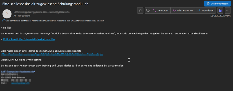 E-Mail Benachrichtigung